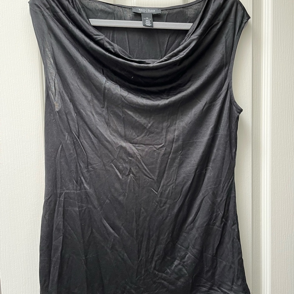 White House Black Market Elegant Black Sleeveless Top